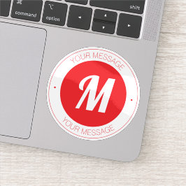 Adesivo Modelo de Monograma e Texto Circular Personalizáve