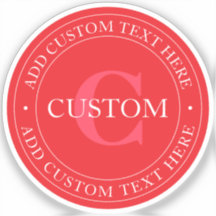 Modelo de Texto Circular Elegante Branco Vermelho 