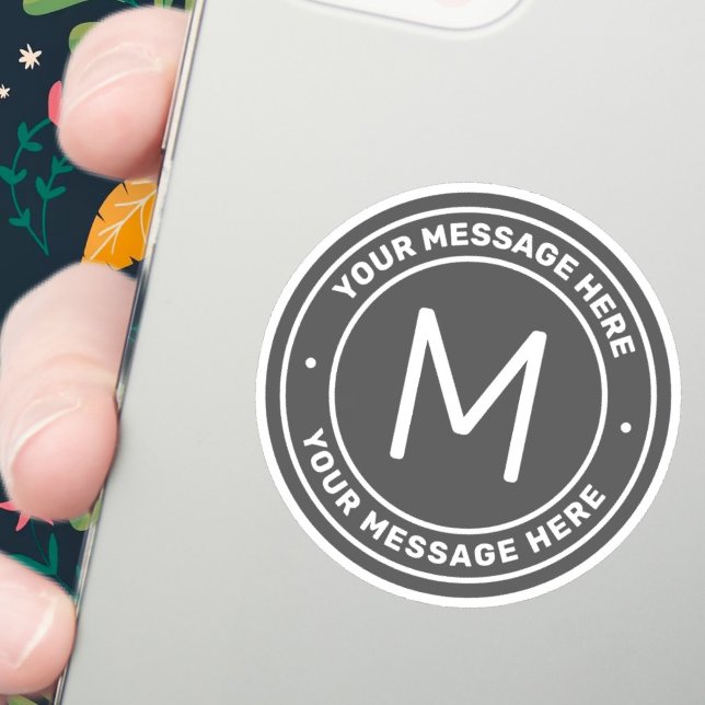 Adesivo Modelo de Texto Personalizável | CINZAS (Criador carregado)
