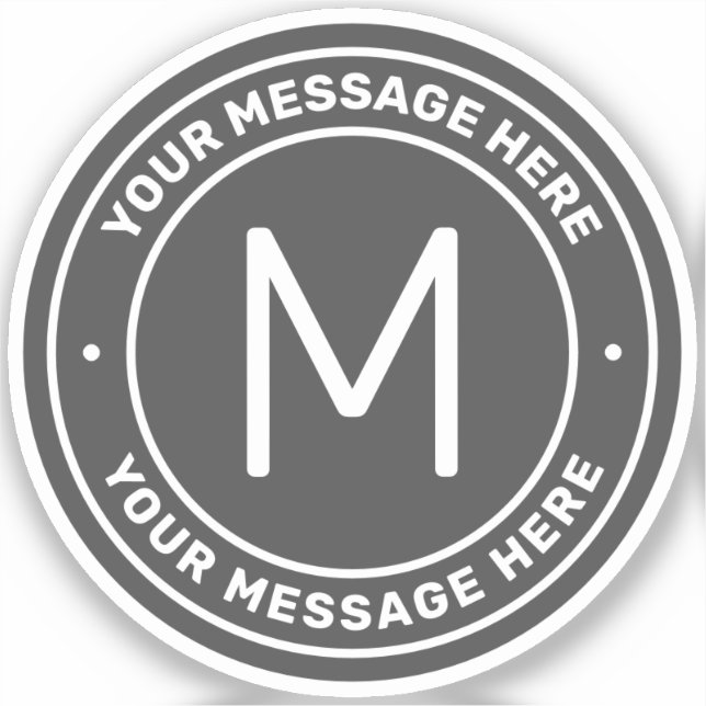 Adesivo Modelo de Texto Personalizável | CINZAS (Frente)