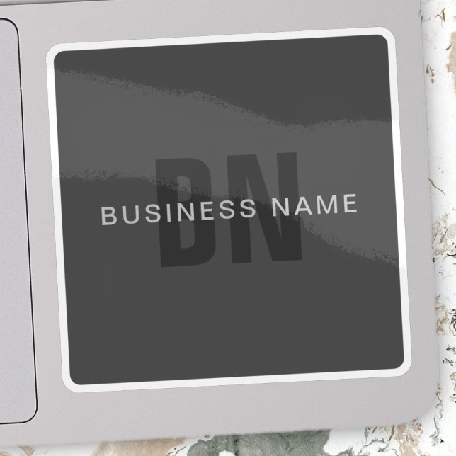 Adesivo Modelo Monograma Editável Cinza (Criador carregado)