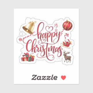 Adesivo Modern elegant  typography happy christmas 