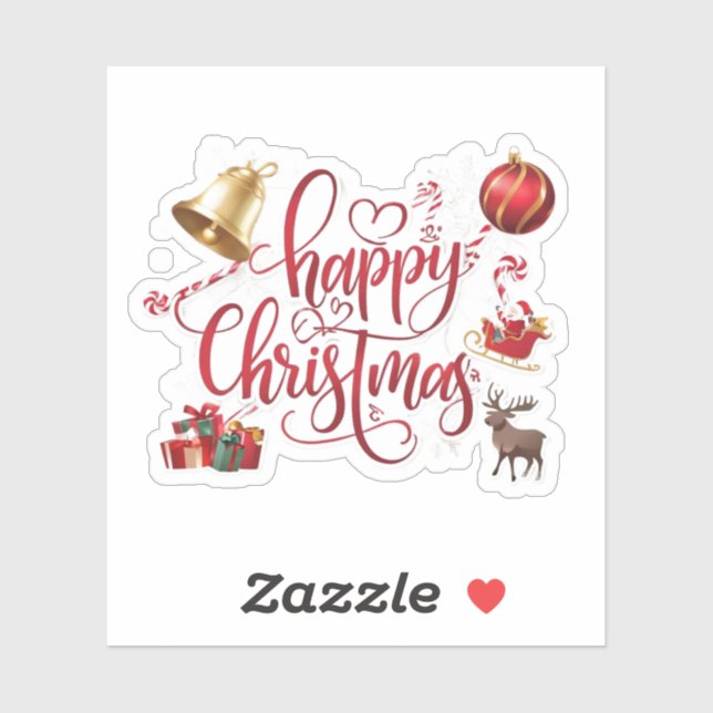 Adesivo Modern elegant  typography happy christmas  (Folha)