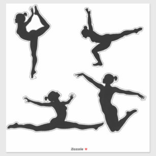 Adesivo Modern Gymnastics Girls , Gymnast Silhouette