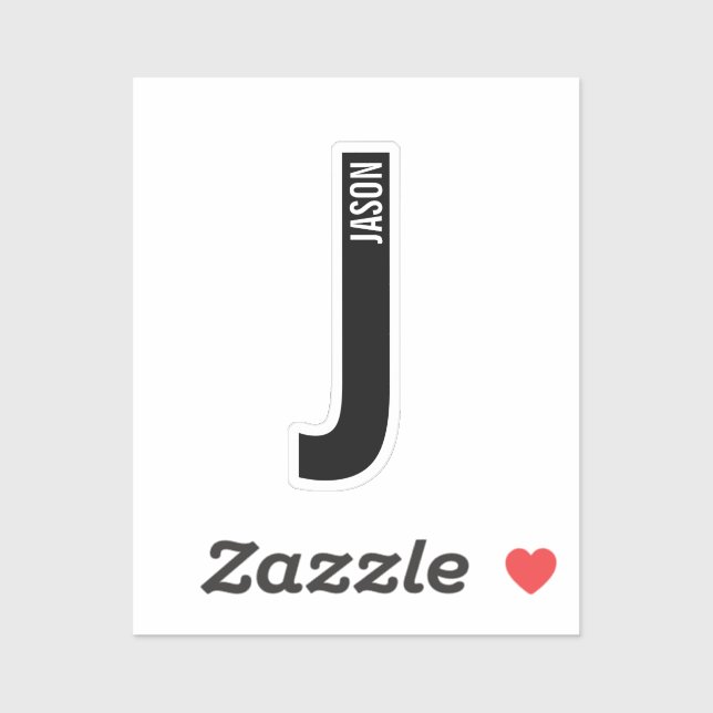 Adesivo Modern Personalized Bold Monogram and Name (Folha)