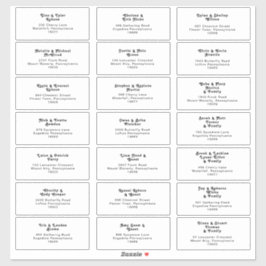 Adesivo Modern Retro Lettering Wedding Endereço Convidado