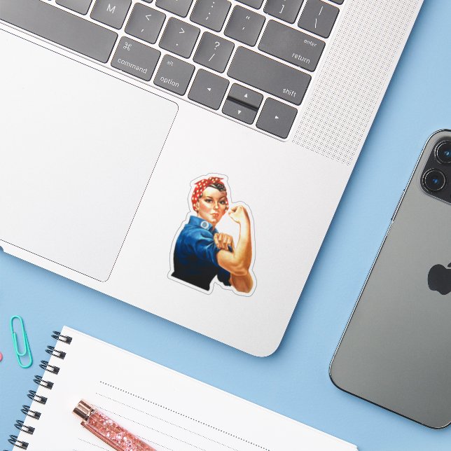 Adesivo Modern Rosie the Riveter Sticker (Notebook com iPhone)