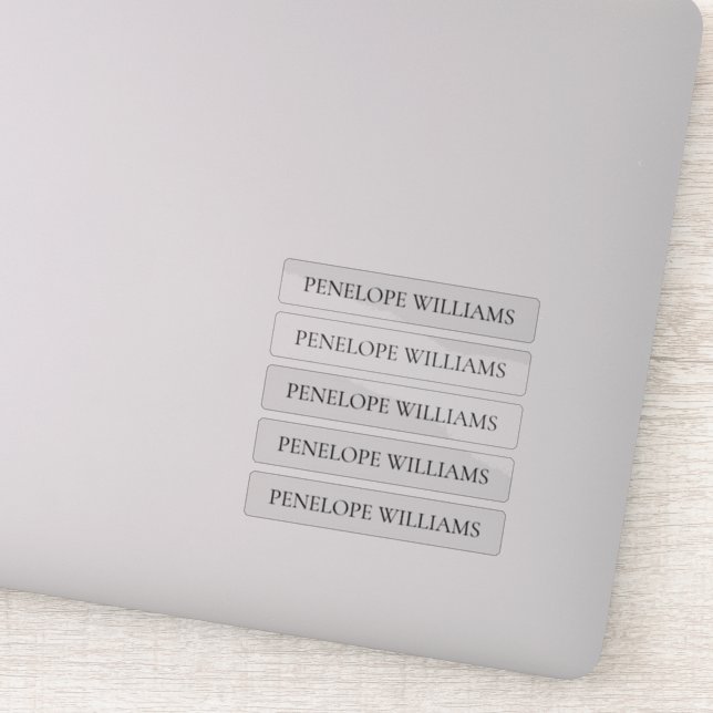 Adesivo Modern Transparent Business Label – Custom Text (Detalhe)