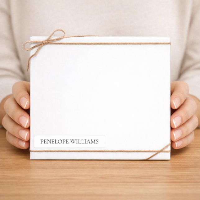 Adesivo Modern Transparent Business Label – Custom Text (Criador carregado)