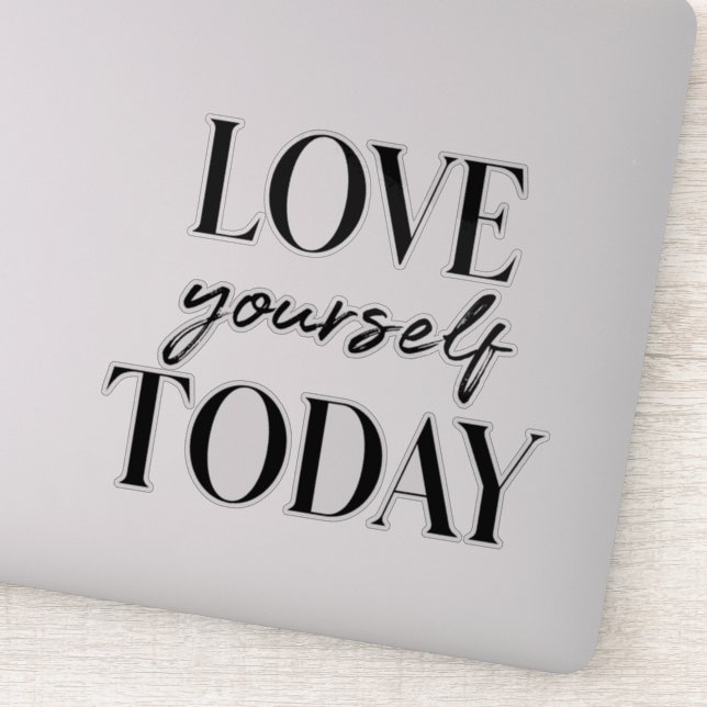 Adesivo Moderno Ame-Se Hoje Citação Positiva (Detalhe)