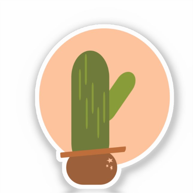 Adesivo Moderno Cactus Potou Design boêmico (Frente)
