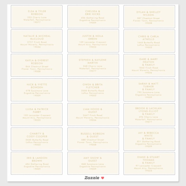 Adesivo Moderno Dourado | Cream Casamento Vinheta de Ender (Folha)