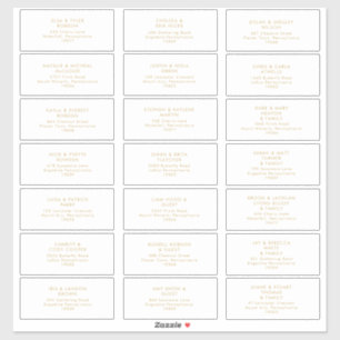 Adesivo Moderno Dourado   Vinheta de Endereços de Convida