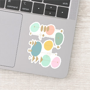 Adesivo Moderno Meio século da Idade do Espaço Atômica