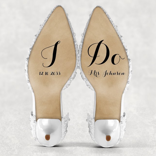 Adesivo Moderno Personalizado Eu Faço Calçados De Casament (Modern Personalized I Do Bride Wedding Shoes Decal
)
