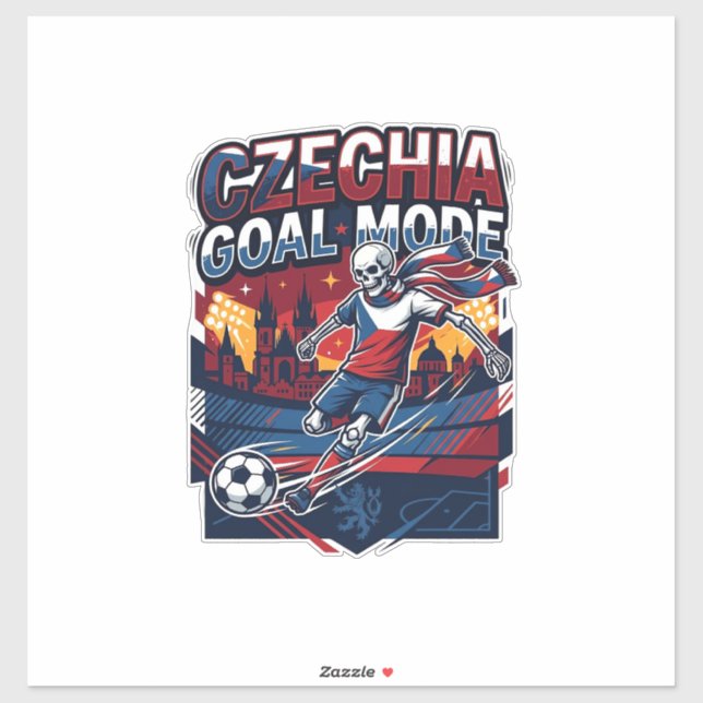 Adesivo Modo de Gol da República Tcheca Esqueleto Striker  (Folha)