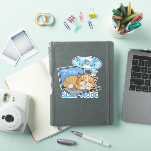 Adesivo Modo de latência, Gato adormecido no Laptop