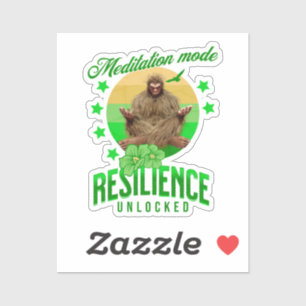 Adesivo Modo Meditação: Resiliência Desbloqueada Pé-Grande