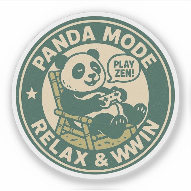 Adesivo Modo Panda Relaxar Ganhar Jogos (Frente)