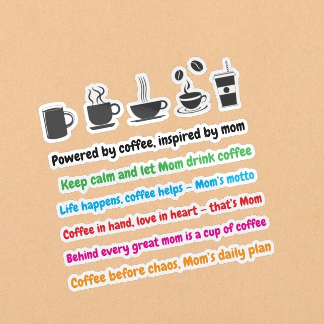 Adesivo Moedas de café da mãe (11 PCS) Autocolantes engraç (mom Coffee Quotes Stickers)