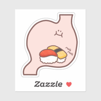 Adesivo MogMogEetan – Kawaii Stomach Character with Sushi