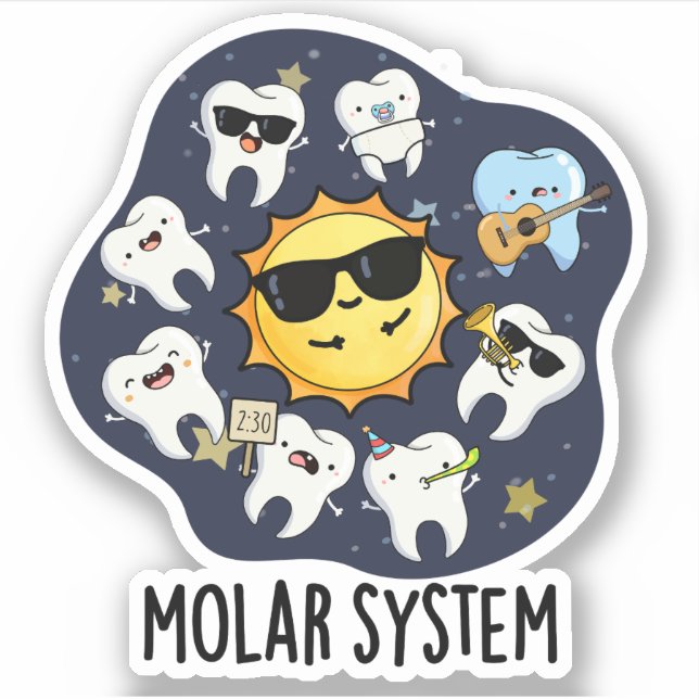 Adesivo Molar System Funny Dental Astronomy Pun (Frente)