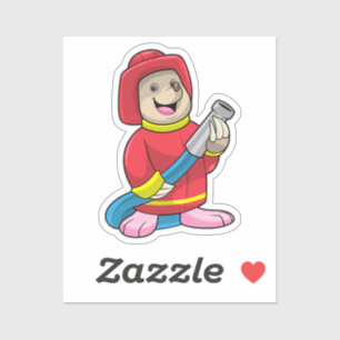 Adesivo Mole como bombeiro com mangueira