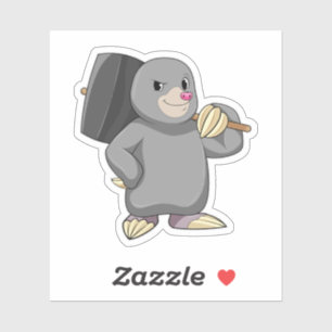 Adesivo Mole como Handyman com Hammer