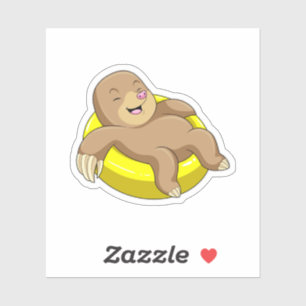 Adesivo Mole Nadando com Lifebuoy