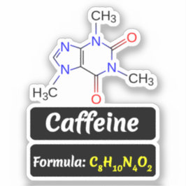 Adesivo Molécula de Cafeína (Fórmula de Estrutura Química)