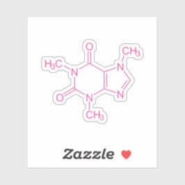 Adesivo Molécula de cafeína rosa