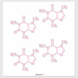 Adesivo Moléculas de Cafeína Rosa