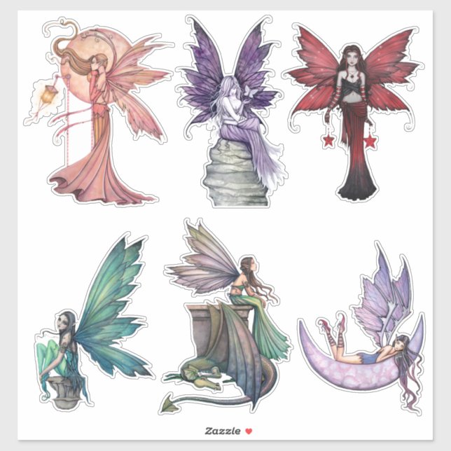 Adesivo Molly Harrison Fairy Stickers Fantasy Art Fairies (Folha)