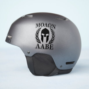Adesivo Molon Labe Spartan Warrior Laurels Carbon Style