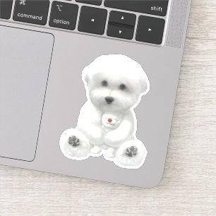 Adesivo Momento Aconchegante e Fofo: Bichon Sorridente Abr