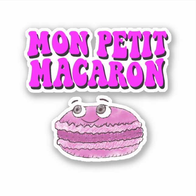 Adesivo Mon Petit Macaron Retro Groovy Text (Frente)