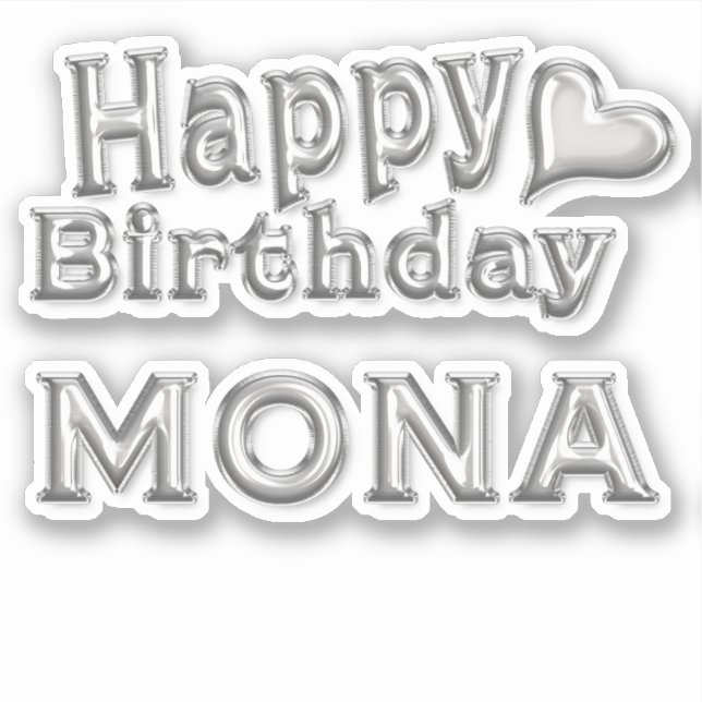 Adesivo Mona Happy Birthday silver Aufkleber Sticker (Frente)