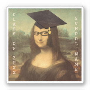 Adesivo Mona Lisa com Graduação de Óculos