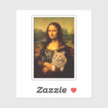 Mona Lisa com um gato (pelo de gato) Amantes de ga