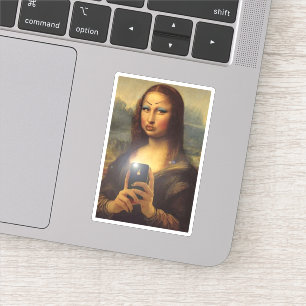 Adesivo Mona Lisa fazer um rosto engraçado com a maquiagem