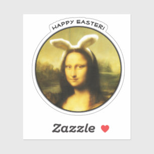 Adesivo Mona Lisa Orelhas de Coelho Páscoa