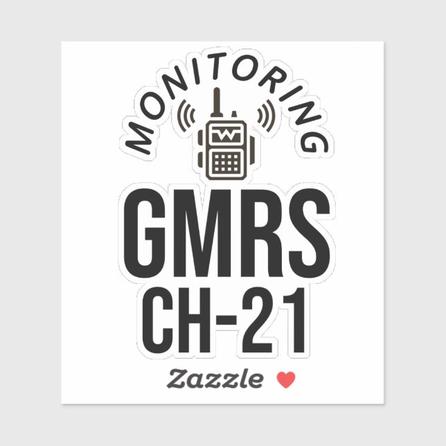 Adesivo Monitorando o Canal GMRS 21 (Folha)