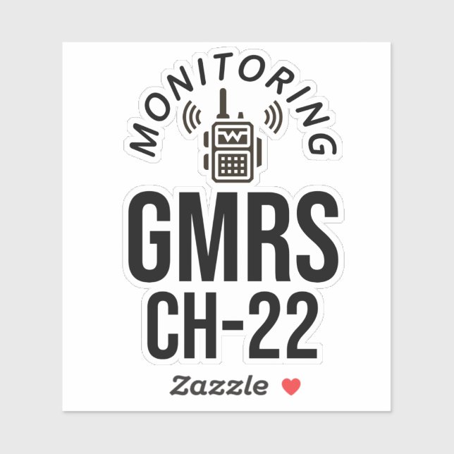 Adesivo Monitorando o Canal GMRS 22 (Folha)