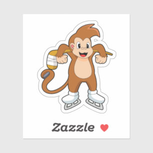 Adesivo Monkey Ice Hóquei no Gelo