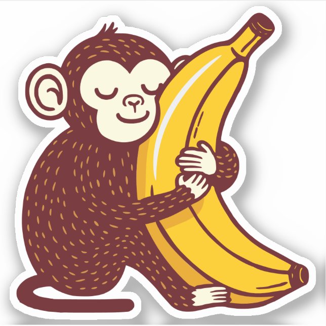 Adesivo Monkey Love Banana (Frente)