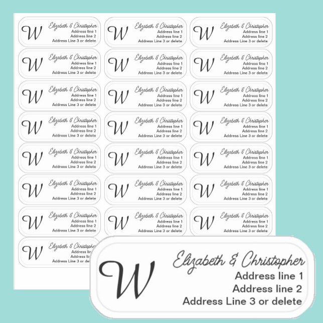 Adesivo Monogram Clear Return Address Custom Transparent  (Criador carregado)
