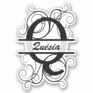 Adesivo Monogram letter with swirls ; space for your name