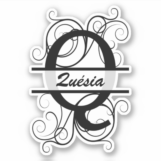 Adesivo Monogram letter with swirls ; space for your name (Frente)
