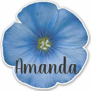 Adesivo Monograma Azul Nome Flor Natureza Cuja Fábrica Bon