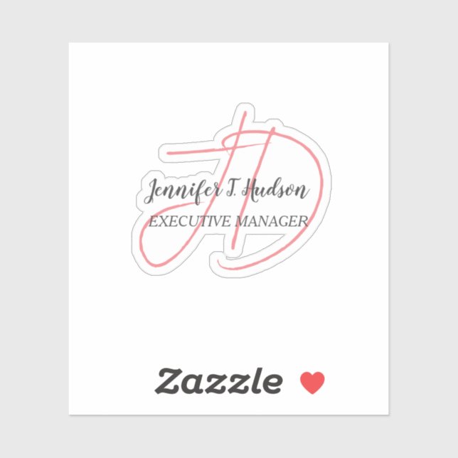 Adesivo Monograma clássico de tendências da caligrafia (Folha)